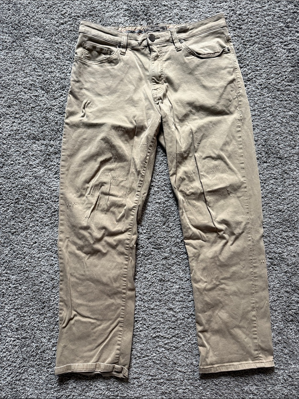 Men's Tan Straight-Leg Chinos